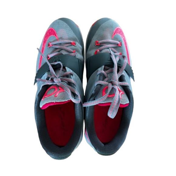Nike KD Kids Gym Shoes Sneakers Sz 6 Basketball Shoes Gray Pink Lace Up - Picture 3 of 6